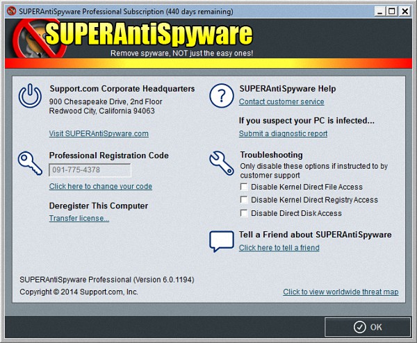 SUPERAntiSpyware Professional 6.0.1194 