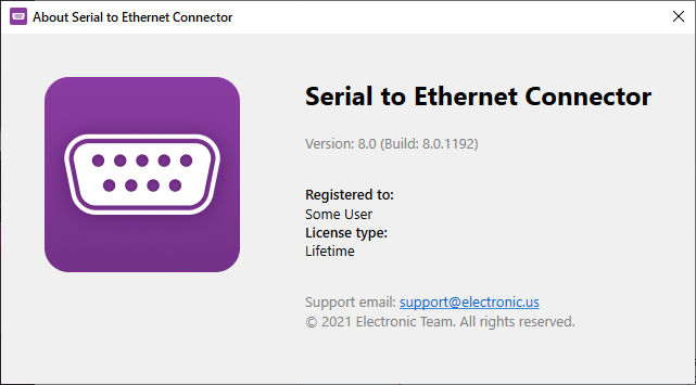 Serial to Ethernet Connector 8.0.1192