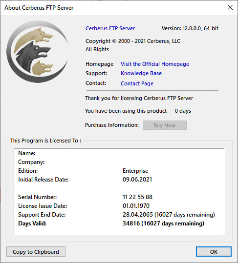 Cerberus FTP Server Enterprise 12.0.0.0 / 11.3.7.0