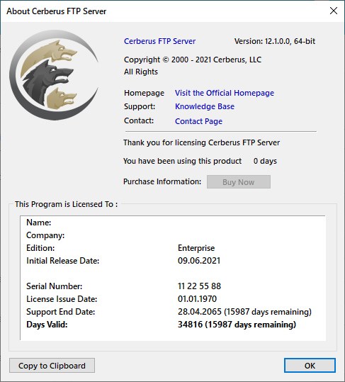 Cerberus FTP Server Enterprise 12.1.0.0