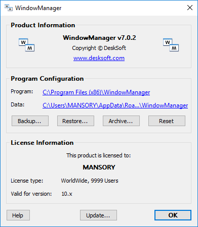 DeskSoft WindowManager 7.0.2
