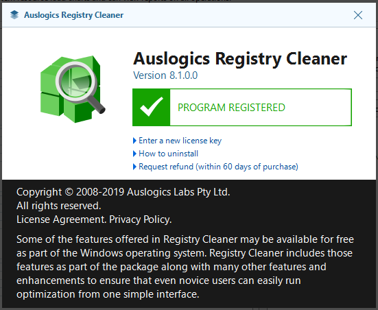 Auslogics Registry Cleaner Professional 8.1.0.0