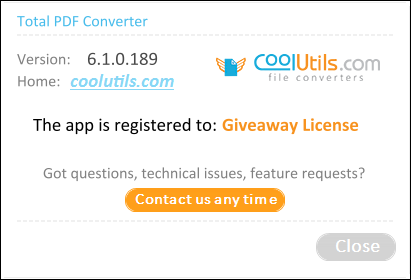 Coolutils Total PDF Converter 6.1.0.189