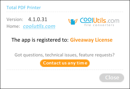 CoolUtils Total PDF Printer 4.1.0.31