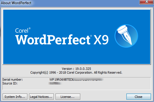 Corel WordPerfect Office X9 Standard 19.0.0.325