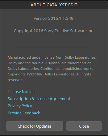 Sony Catalyst Production Suite 2016.1.1