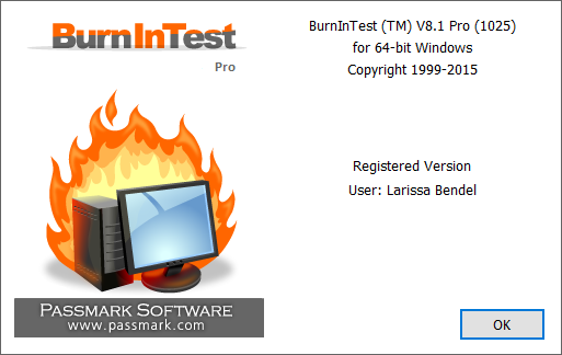 PassMark BurnInTest Pro 8.1 Build 1025