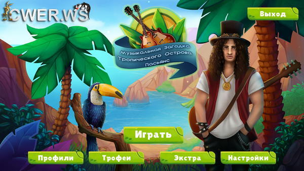 скриншот игры Музыкальная загадка тропического острова. Пасьянс