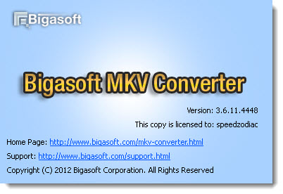Bigasoft MKV Converter 3.6.11.4448