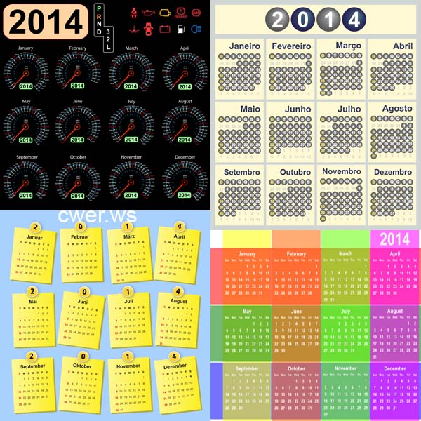 Креативные календарные сетки на 2014 год. Часть 3