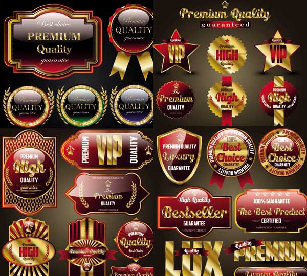 Premium quality: gold labels