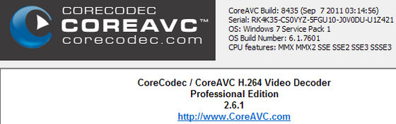 CoreAVC Professional Edition 2.6.1